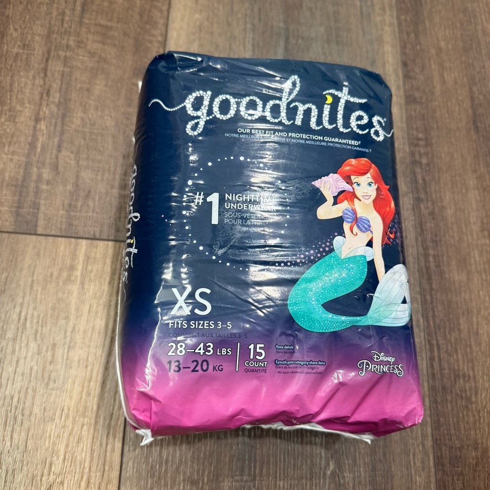 New Goodnites over night pull ups xs